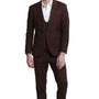 Noble Collection: Men's 3-Piece Slim Fit Solid Suit In Brown