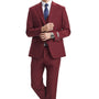 TempTrends Collection: 3 Piece Solid Slim Fit Suit For Men In Burgundy