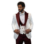 Aldebaran Collection: Men's 3-Piece Tuxedo Suit In Burgundy