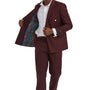 Royale Collection: 2-Piece Solid Suit For Men In Burgundy- Slim Fit