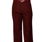 Dubhe Collection: Burgundy Pleated Wool Pants