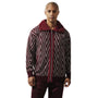 Frost Crystals Collection: Men's Burgundy Modern Cut Sweater with Faux Fur Trim