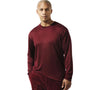 Clavius Collection: Burgundy Ribbed Knit Long Sleeve Crew Neck Shirt