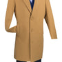 Men's Single-Breasted Wool and Cashmere Blend Top Coat - Camel