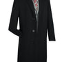 Men's Single-Breasted Wool and Cashmere 3-Button Top Coat - Black