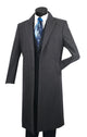 Men's Single-Breasted Wool and Cashmere 3-Button Top Coat - Charcoal