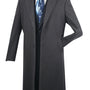 Men's Single-Breasted Wool and Cashmere 3-Button Top Coat - Charcoal