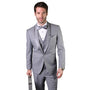 Eliot Collection: 3PC Grey Tuxedo with Flat Front Pants and Matching Bow Tie