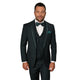 Eliot Collection: 3PC Hunter Tuxedo with Flat Front Pants and Matching Bow Tie