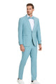 Distinction Collection: Men's Solid 2-Piece Suit In Celeste Blue - Slim Fit