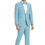 Distinction Collection: Men's Solid 2-Piece Suit In Celeste Blue - Slim Fit