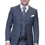 ChicShire Collection: Modern Fit 3PC Plaid Suit With Italian Wool & Cashmere In Charcoal