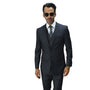 Sculptor Collection: 3-Piece Slim Fit Solid Suit For Men In Charcoal