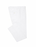 white flat front dress pants folded view