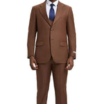 Luxelink Collection: 3 Piece Cognac Solid Textured For Men