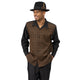 Imperialis Collection: Men’s Monochromatic Walking Suit in Black and Cognac