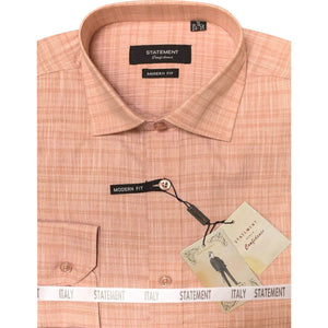 Men’s Copper Self-Textured Dress Shirt Modern Fit