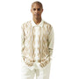 Grove Collection: Cream Vertical Stripes Long Sleeve Winter Set