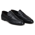 Pair of black Italian deerskin penny loafers