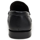 Back view of black Italian deerskin loafer