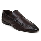 Brown Italian deerskin penny loafer by Belvedere