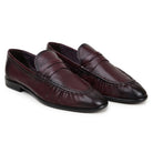 Pair of burgundy Italian deerskin penny loafers