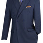 Majestify Collection: Navy 2 Piece Solid Color Double Breasted Regular Fit Suit