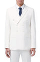 Men’s 2-Piece Double-Breasted Regular Fit Suit with Adjustable Waistband - White