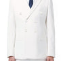 Majestify Collection: White 2 Piece Solid Color Double Breasted Regular Fit Suit