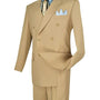 Majestify Collection: Beige 2 Piece Solid Color Double Breasted Regular Fit Suit