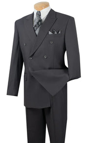 Majestify Collection: Heather Grey 2 Piece Solid Color Double Breasted Regular Fit Suit