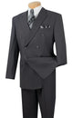 Majestify Collection: Heather Grey 2 Piece Solid Color Double Breasted Regular Fit Suit