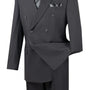 Majestify Collection: Heather Grey 2 Piece Solid Color Double Breasted Regular Fit Suit