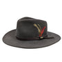 Scala Crushable Grey Water-Repellent Wool Felt Outback Fedora with Sweatband