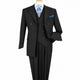 Black Super 150s Wool 3-Piece Double-Breasted Suit