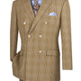 LuxLands Collection:  Double-Breasted Glen Plaid Suit in Mocha