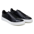 Pair of black Italian deerskin low-top sneakers