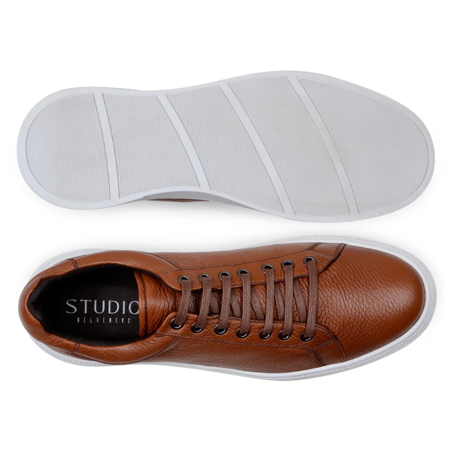 Rubber gel outsole of black Belvedere sneaker