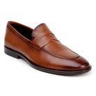tan deerskin penny loafer side view