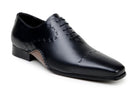 Angled view of black Italian calf leather Maestro Oxford by Belvedere