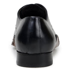 Heel view of black Belvedere Maestro dress shoe