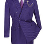 Symphony Collection: Purple 2 Piece Pinstripe Double Breasted Regular Fit Suit