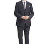 Innovatek Collection: 3 Piece Windowpane Hybrid Fit Suit In Dark Grey For Men
