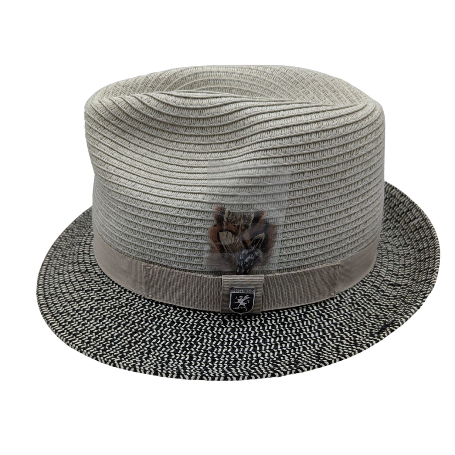 Black Paper Braid Fedora Hat with Feather Band – Suits & More
