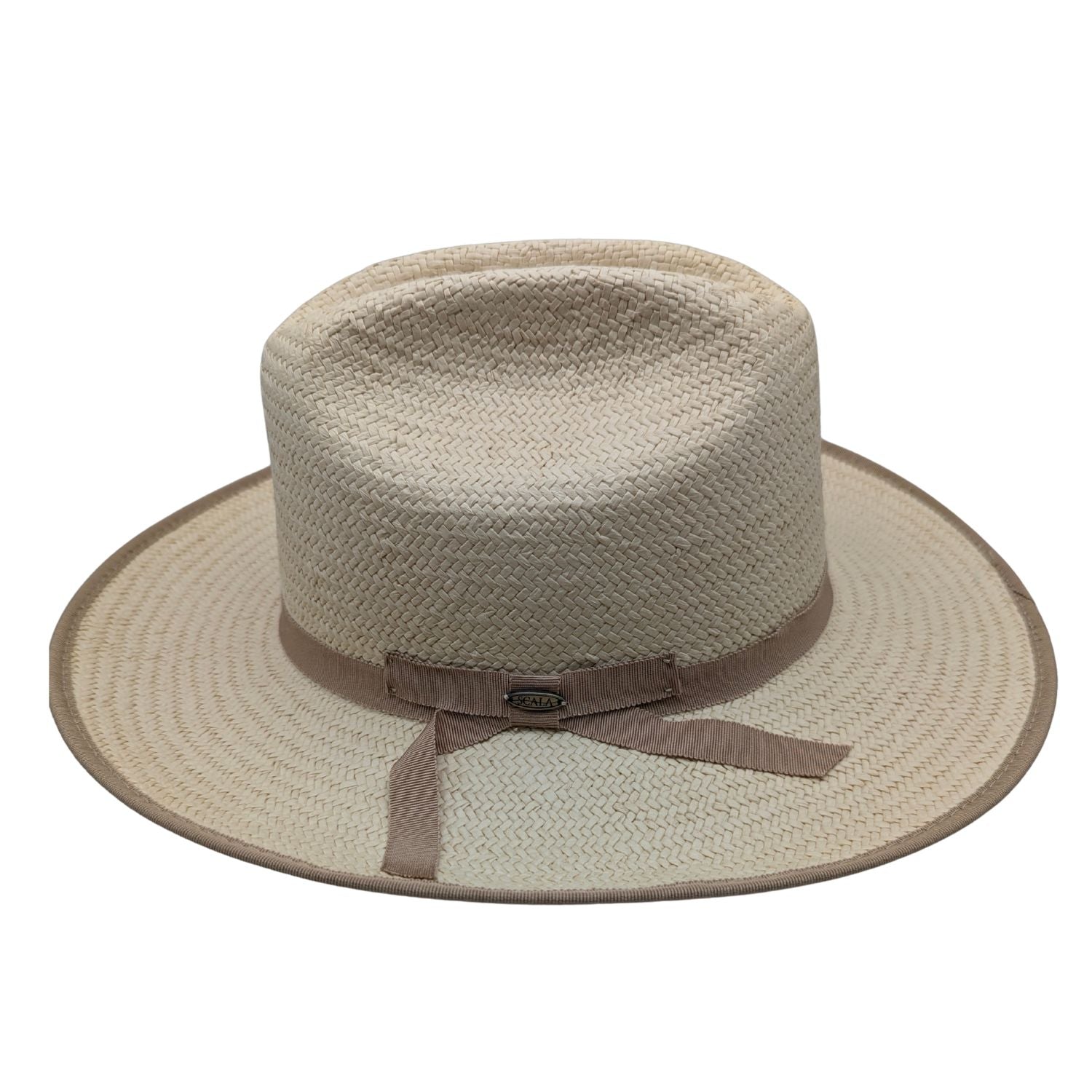 帽子 wicagrocery Round Brim Short Natural Natural Straw Hat - 3 Inch Brim Center Dent Fedora – Suits & More
