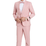 Distinction Collection: Men's Solid 2-Piece Suit In Dusty Rose - Slim Fit