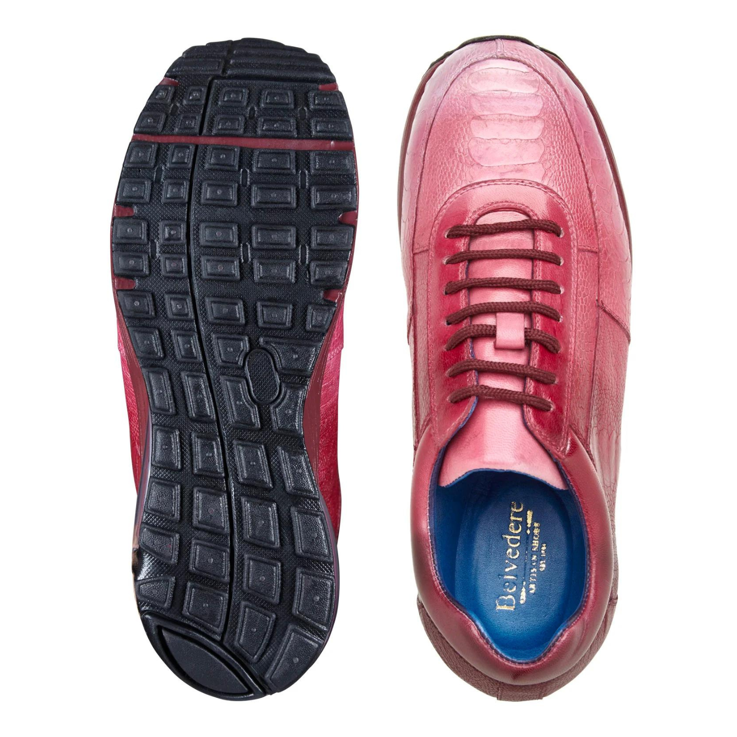 Genuine Ostrich Leather Athletic Fashion Shoes in Multi Rose – Suits & More