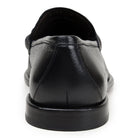 Back view of black Italian deerskin loafer