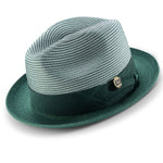 Dashique Collection: Montique Woven Checkerboard Design Dress Hat In Emerald