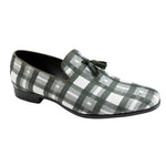 Charm Collection: Emerald Checkered Slip-On Loafers